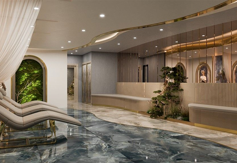 Апартаменты 1+1 с видом на бассейн в районе Оба