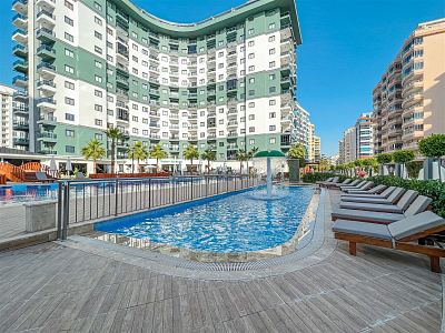 Меблированный пентхаус с видом на горы в районе Махмутлар Аланья