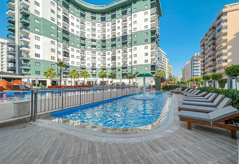 Меблированный пентхаус с видом на горы в районе Махмутлар Аланья