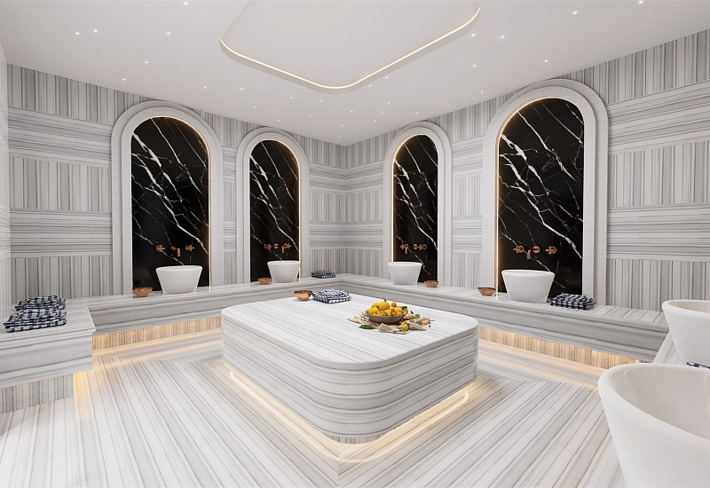 Новые апартаменты 1+1 на первой береговой линии в Махмутларе