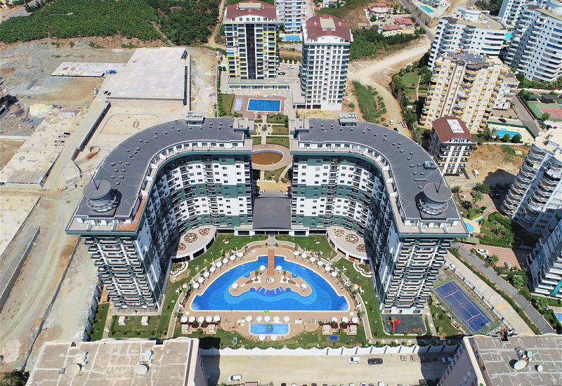 Меблированный пентхаус с видом на горы в районе Махмутлар Аланья