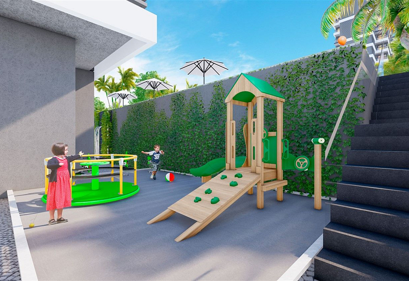 Новые апартаменты 1+1 на первой береговой линии в Махмутларе