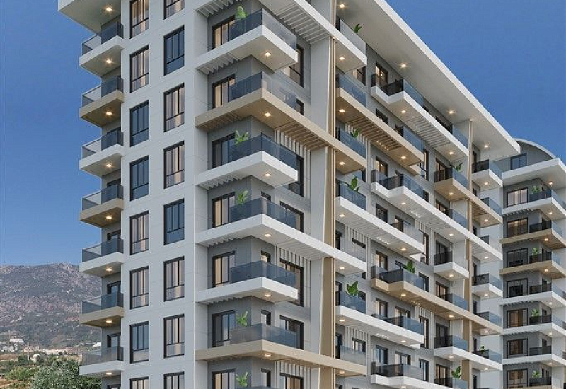 Апартаменты 1+1, 2+1 и 3+1 в районе Махмутлар