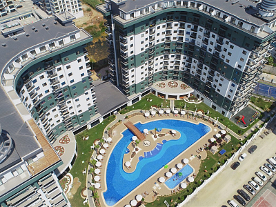 Меблированный пентхаус с видом на горы в районе Махмутлар Аланья